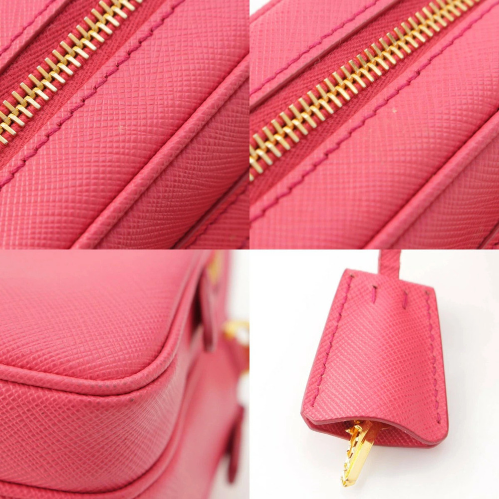 Prada Saffiano Leather Lux Camera Shoulder Bag Pink - Picture 8 of 8